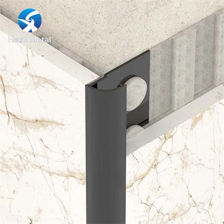 chromed anodized aluminum tile trim