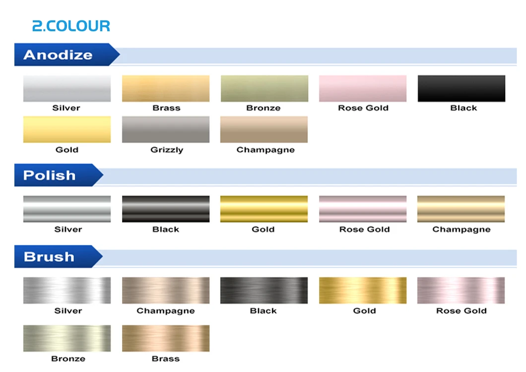 Aluminum Carpet Trims Colors & Surface Finishes Aluminum Carpet Trims Colors & Surface Finishes