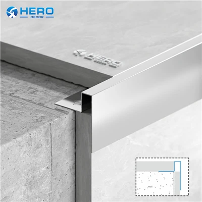 Nariz de escada quadrada minimalista de alumínio
